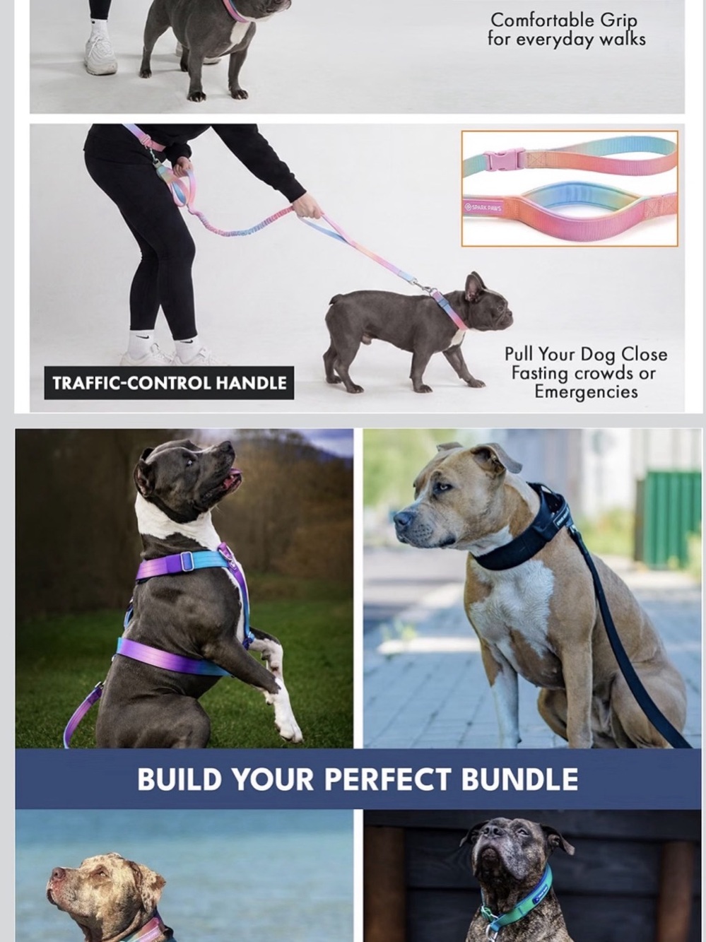 Adjustable Hands-Free Bungee Dog Leash w/ Waist Belt, Nylon, M/L